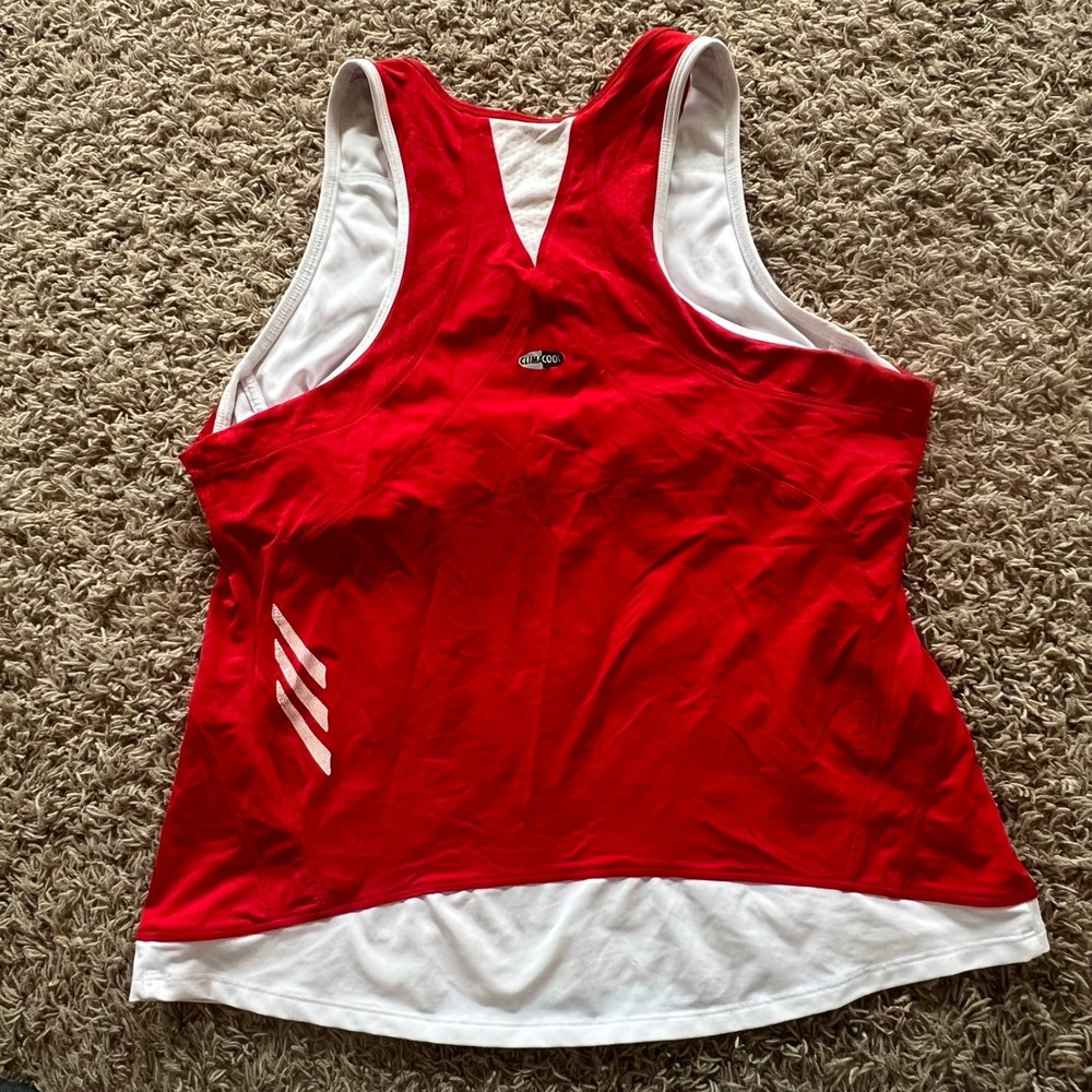 Adidas Response ClimaCool Running Tank Top Red White XL Womens Athletic Shirt - Picture 4 of 4